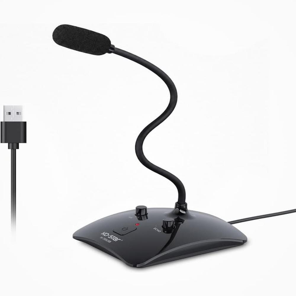 KO-STAR K580SB USB Desktop Microphone - Gooseneck with Echo & Volume Control