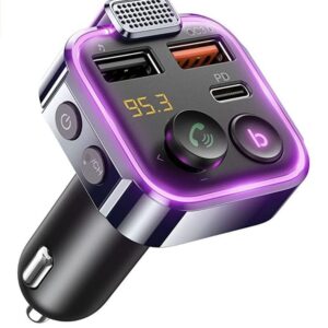 Car Bluetooth 5.0 FM Transmitter with QC3.0 + PD USB-C Fast