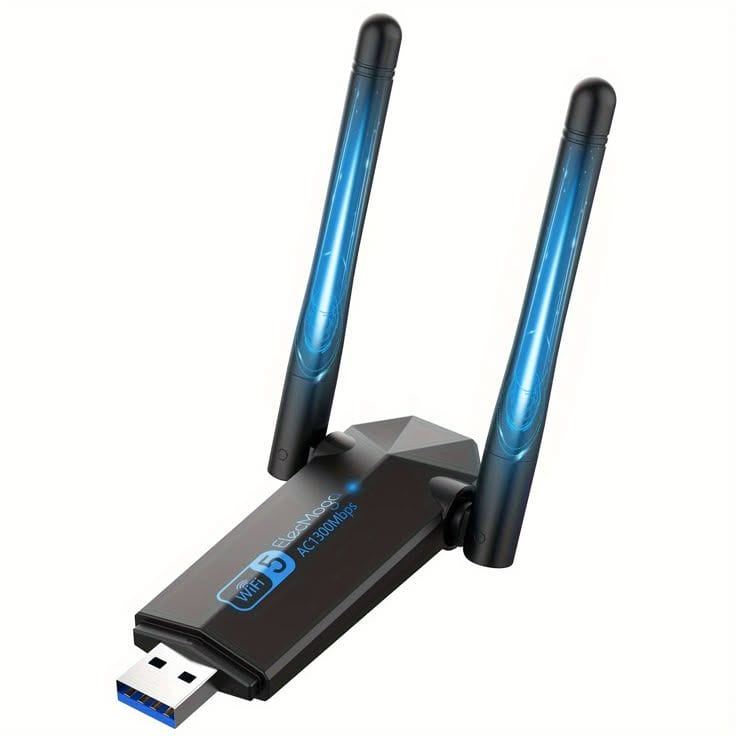 AC1300 USB WiFi Adapter Dual Band 2.4G/5G with 2 Antennas